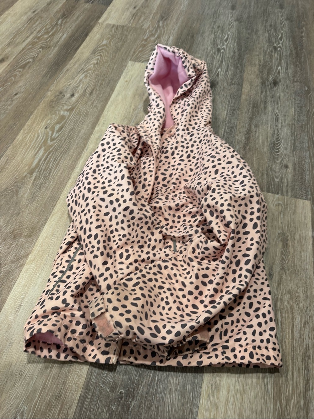Pink Leopard Print Hooded Jacket